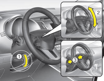 adjusting steering wheel while driving