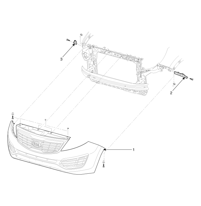 Kia Sportage: Front Bumper: Components and Components Location - Bumper ...