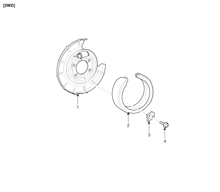 Kia Sportage Parking Brake Assembly Components and Components